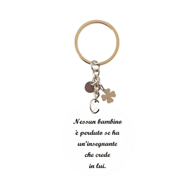 Portachiavi legno Maestra Maestro con dedica colori