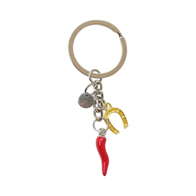 Portachiavi ciampa cavallo oro Scaramantico acciaio