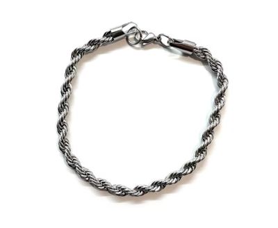 Bracciale intrecciato large acciaio misura regolabile Bracciale intrecciato large acciaio misura regolabile