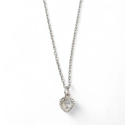 Collana Punto luce cuore acciaio regolabile Collana Punto luce cuore acciaio regolabile