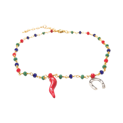 Cavigliera corno e ciampa cavallo acciaio multicolore