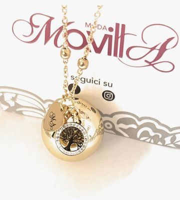 Collana sfera sonora dorata ciondolo albero della vita Gravidanza
