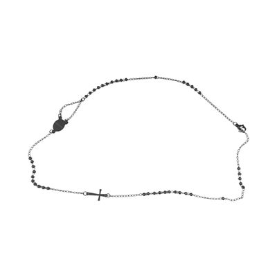 Rosario nero religione cattolica sfere 3mm