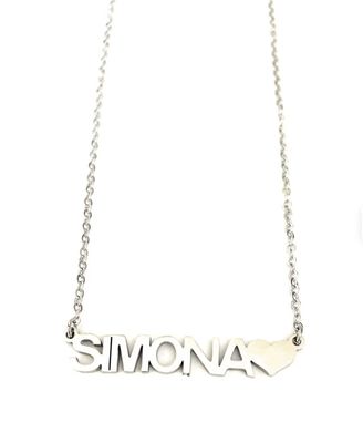 Collana donna in acciaio nome personalizzato