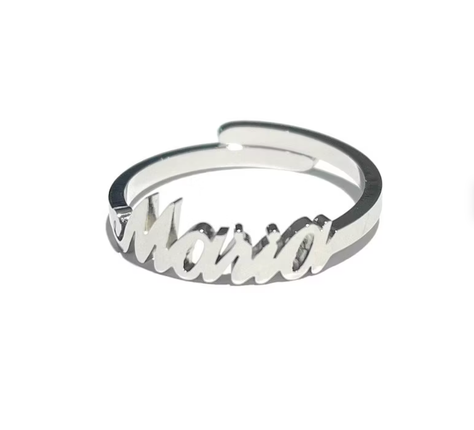 Anello Nome personalizzato misura regolabile