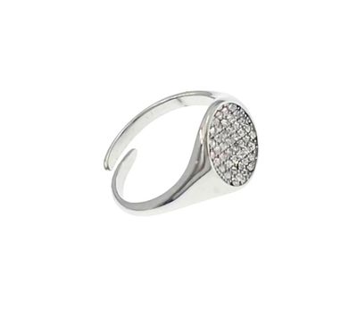 Anello regolabile zirconi centrali acciaio Anello regolabile zirconi centrali acciaio
