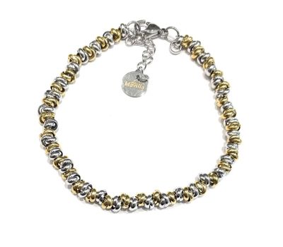 Bracciale intrecciato dorato acciaio misura regolabile