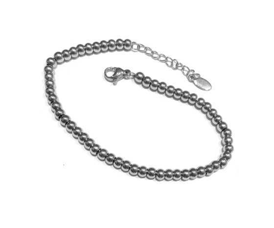 Bracciale a sfera acciaio misura regolabile