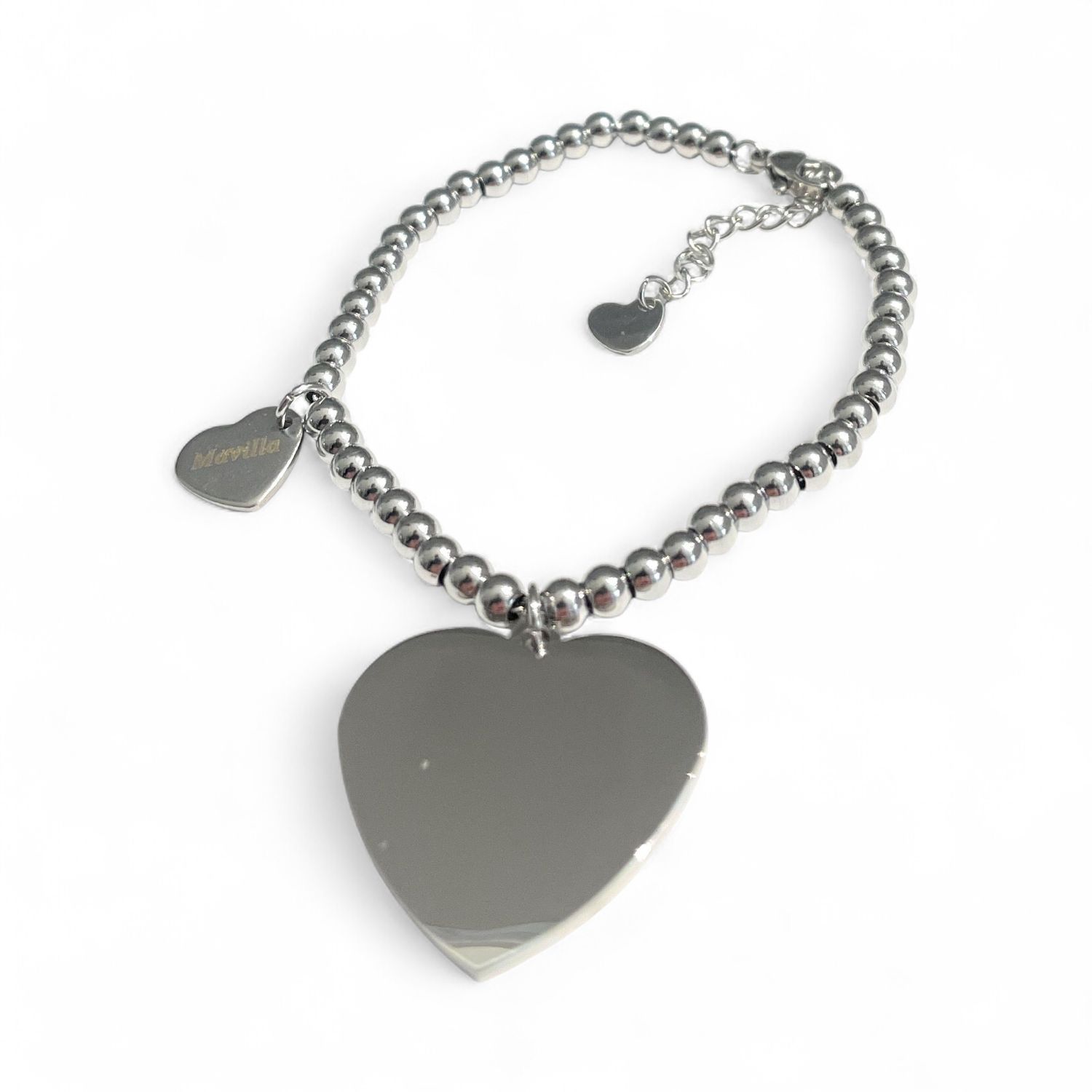 Bracciale Personalizzato a sfere Incisione Acciaio