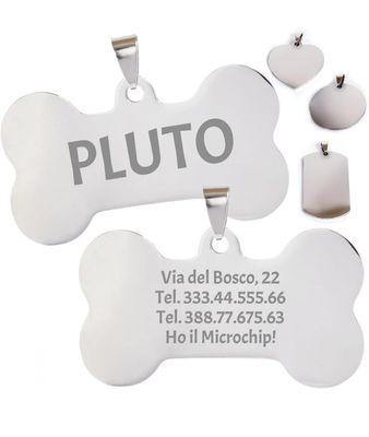 Ciondolo Personalizzato Cane Incisione Acciaio
