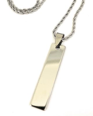 Collana Personalizzata rettangolare fine incisione Acciaio