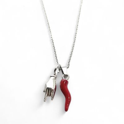 Collana acciaio corno portafortuna corna Collana acciaio corno portafortuna corna
