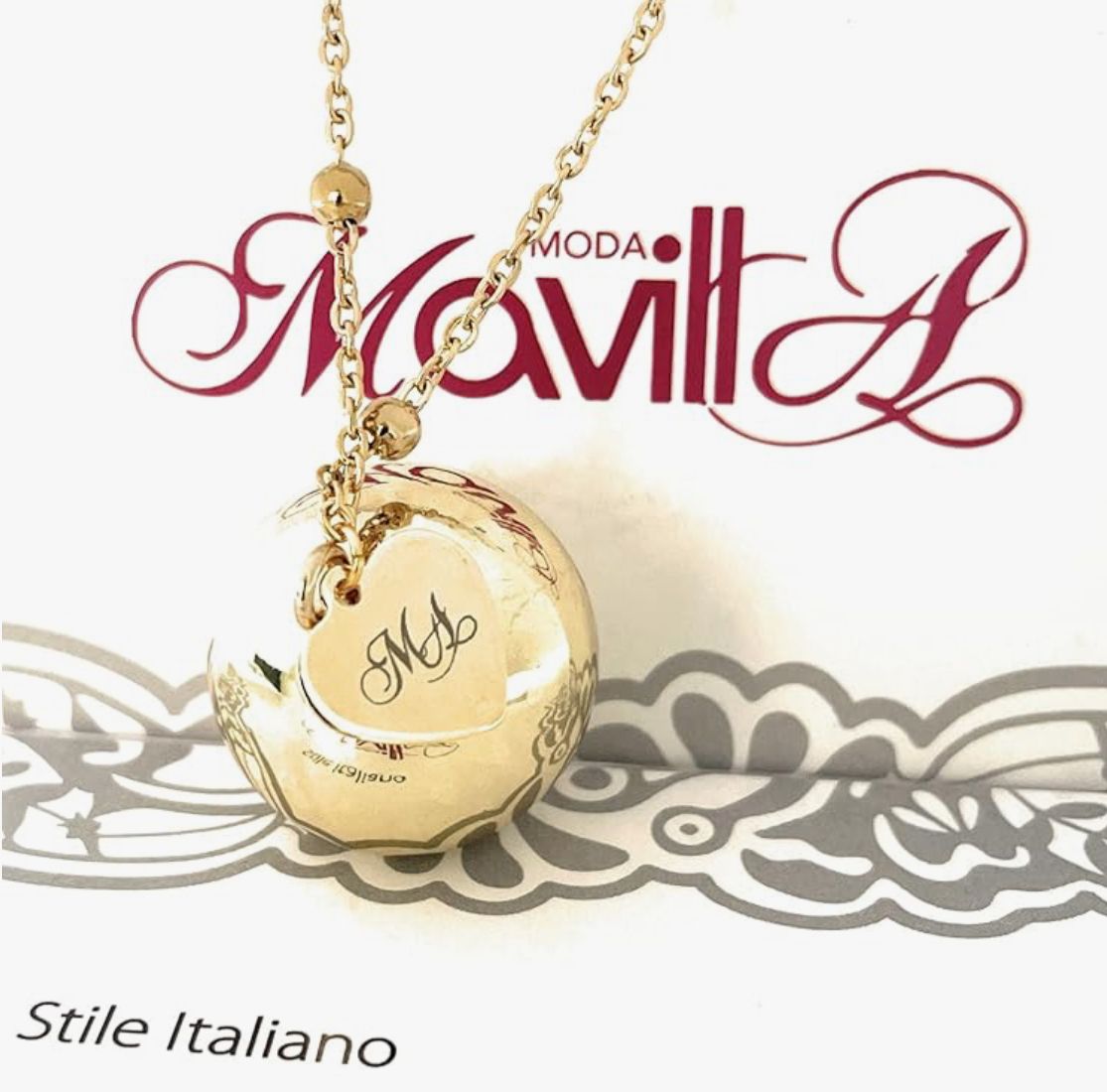 Collana sfera sonora Gravidanza dorata