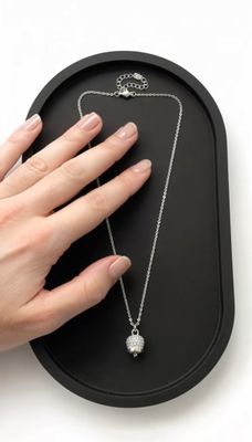 Collana campanella zirconi acciaio regolabile