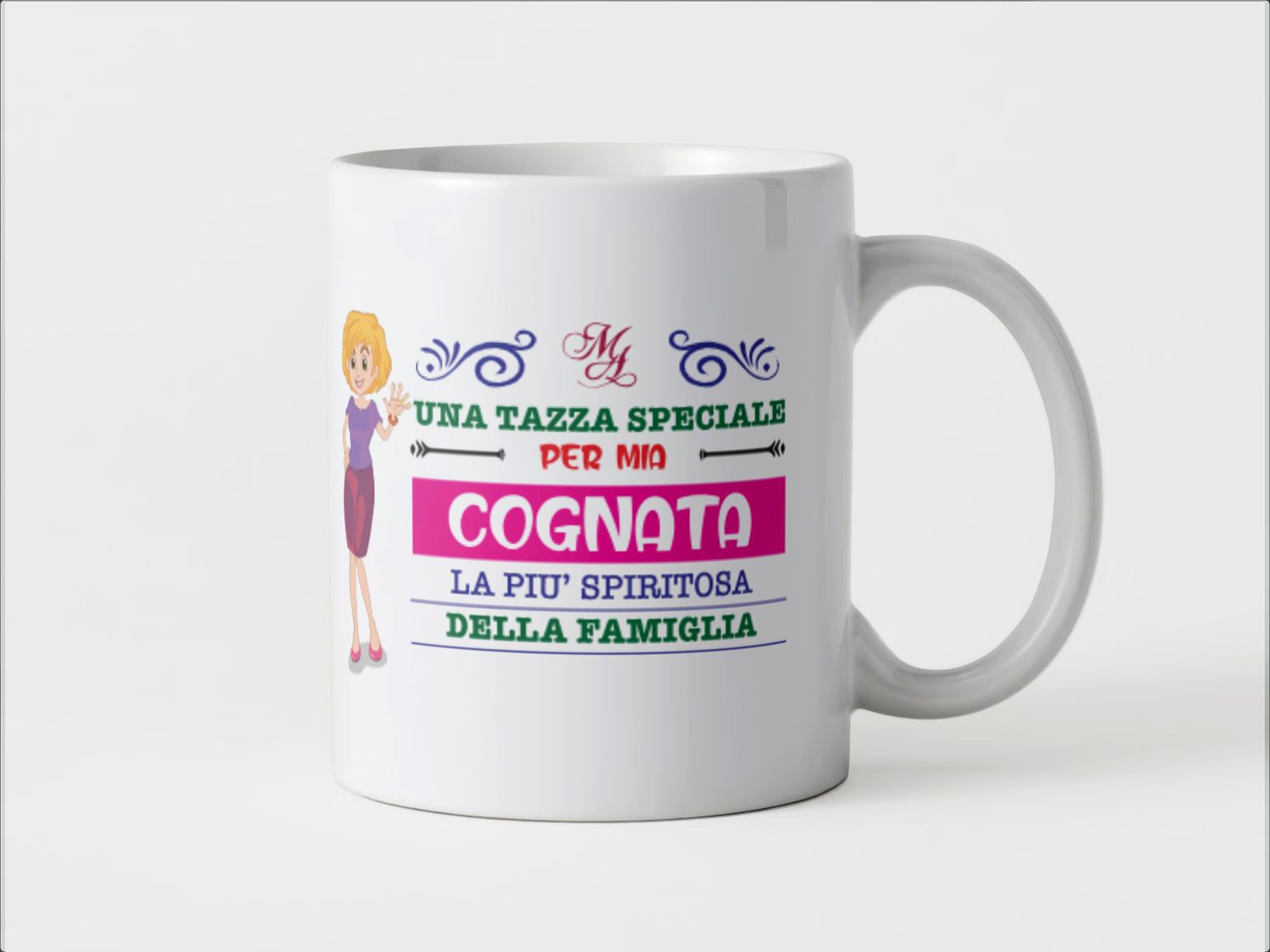 Tazza speciale ceramica Cognata regalo originale