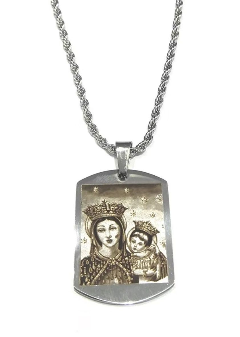 Collana acciaio Madonna Dell'arco