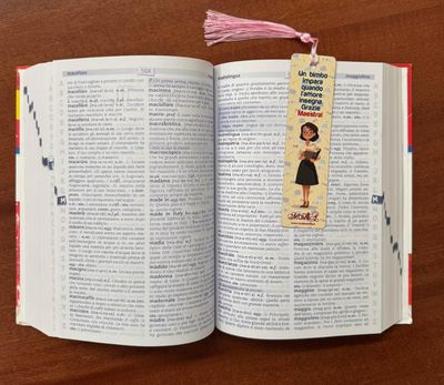 Segna libri Maestra con dedica a colori