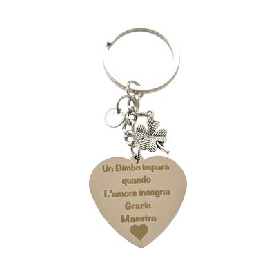Portachiavi Maestra con dedica incisa Portachiavi Maestra con dedica incisa