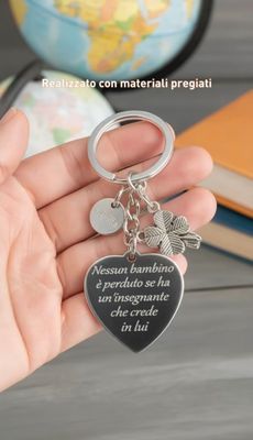 Portachiavi Maestra Maestro con dedica incisa