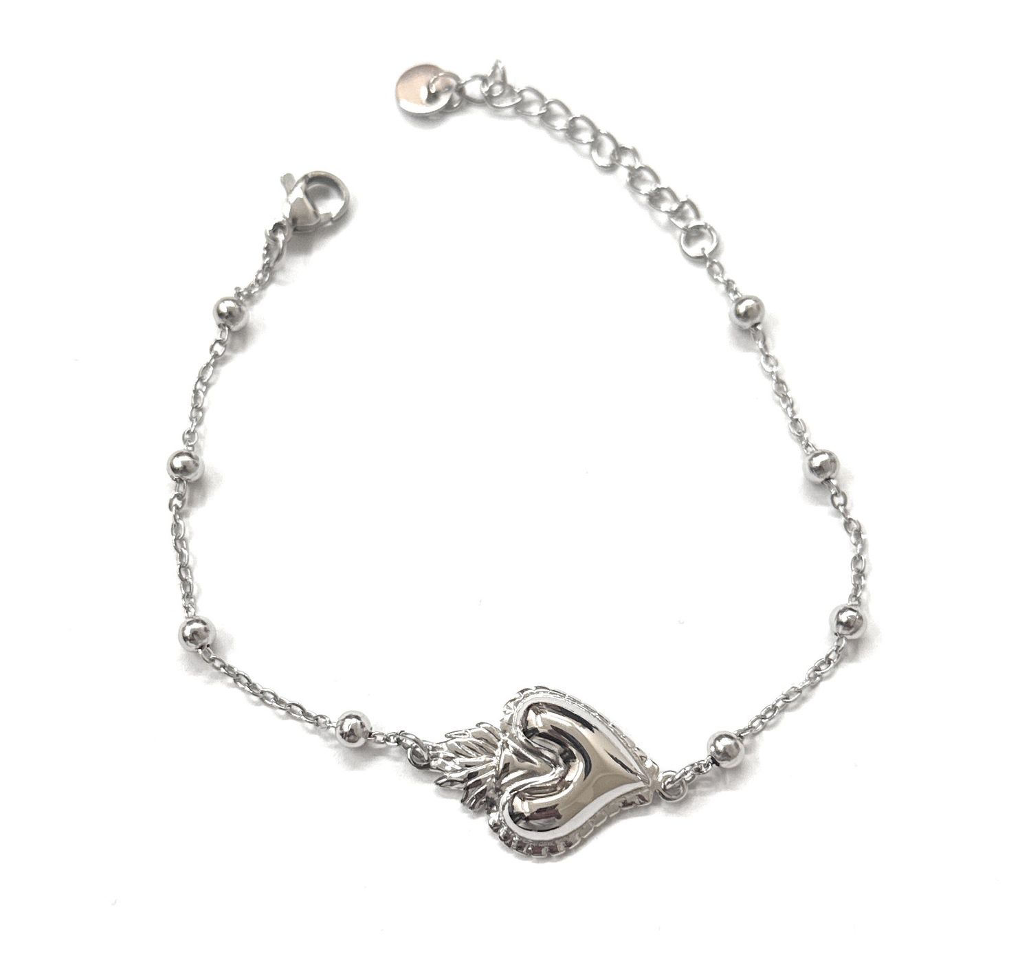 Bracciale acciaio Cuore sacro regolabile