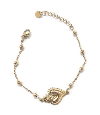 Bracciale acciaio Cuore sacro regolabile