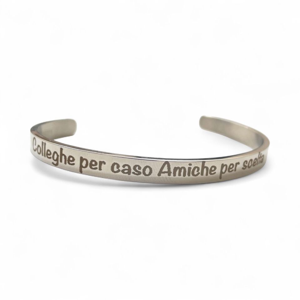Bracciale Colleghe aperto acciaio misura regolabile