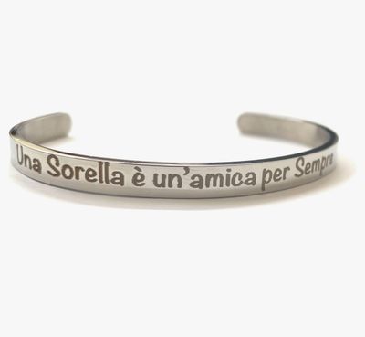 Bracciale Sorella aperto acciaio misura regolabile