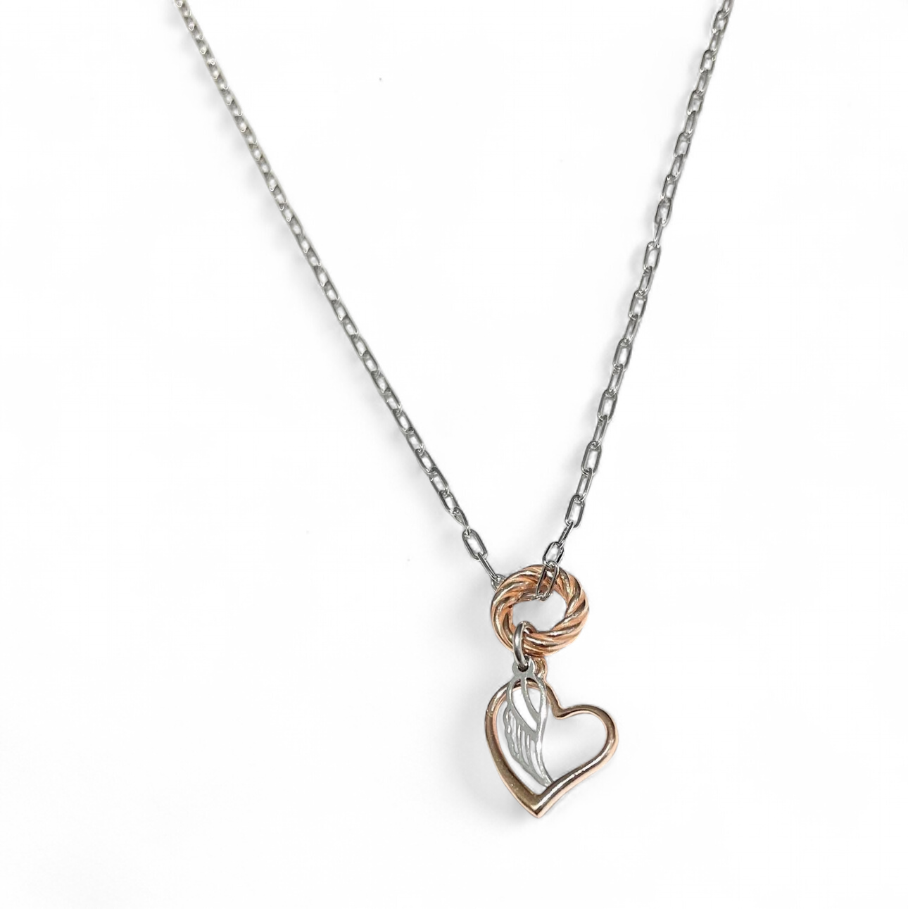 Collana argento 925 cuore ala angelo