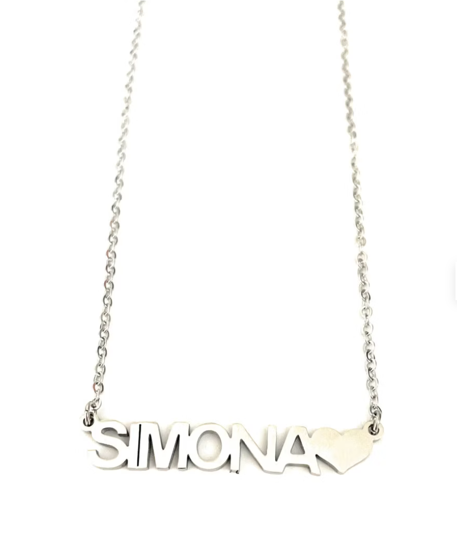 Collana donna in acciaio nome personalizzato