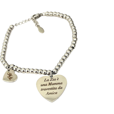 Bracciale sfere Zia regolabile acciaio Bracciale sfere Zia regolabile acciaio