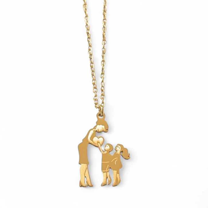 Collana Mamma cuore bimbo e bimba acciaio