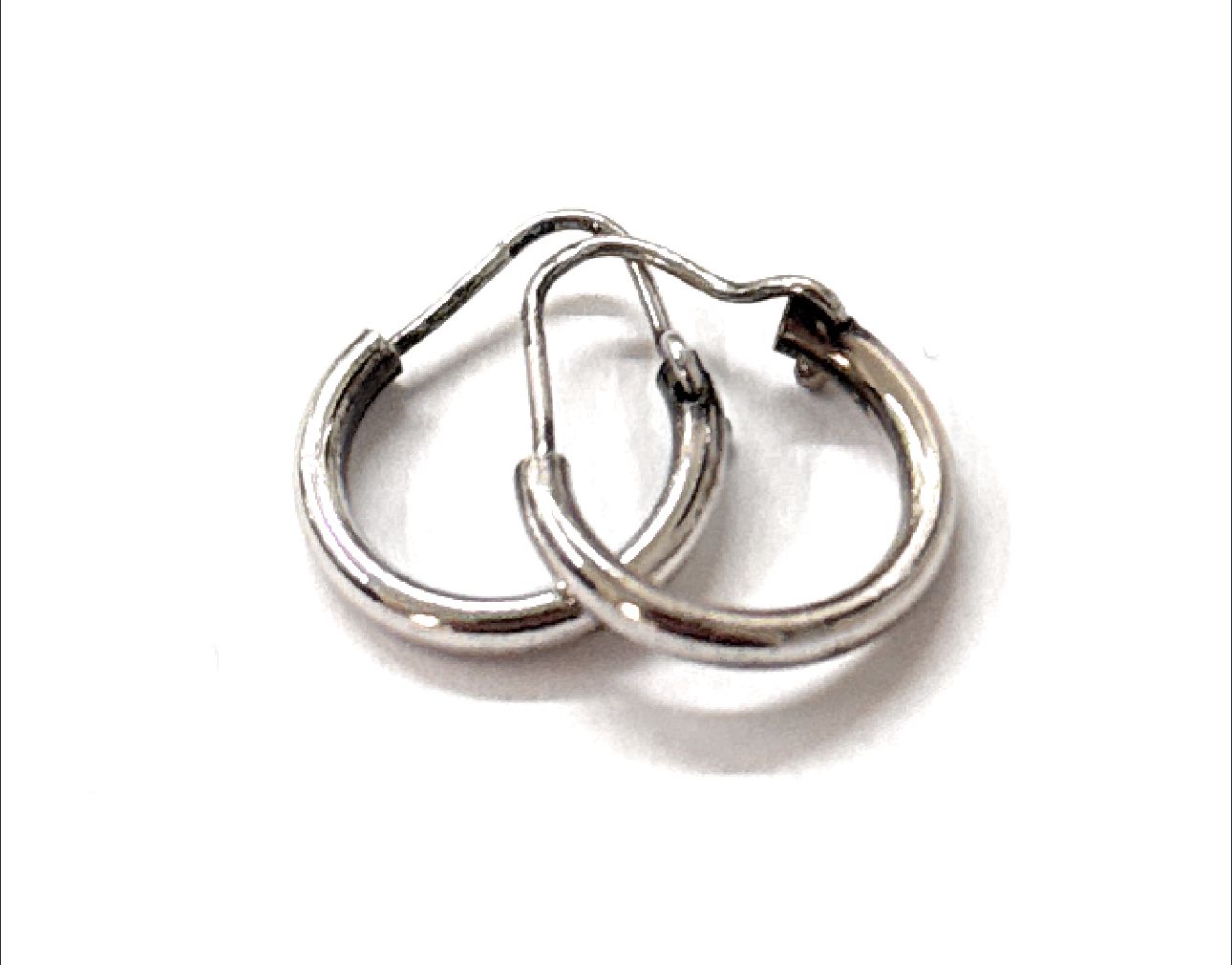 Orecchini 1 cm argento 925 bianchi