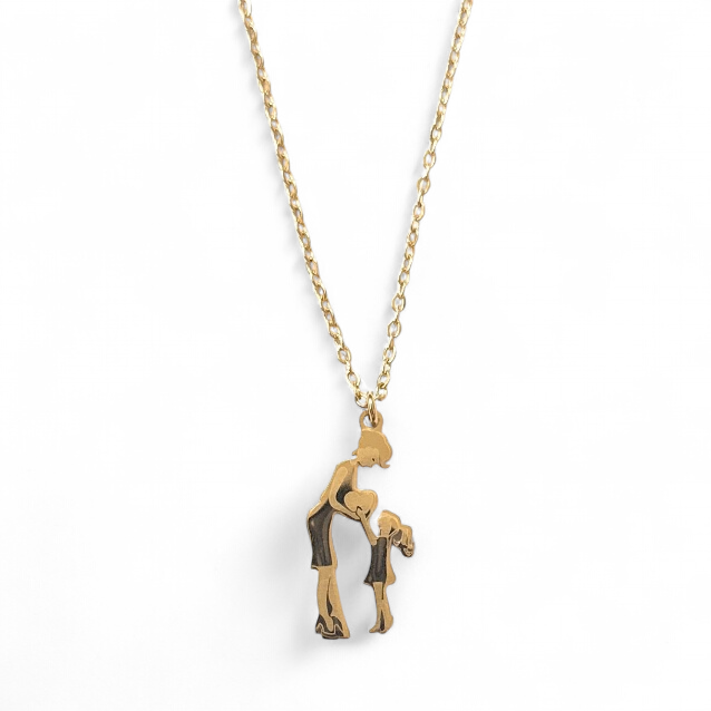 Collana Mamma cuore bimba acciaio