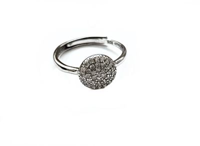 Anello regolabile zirconi placcato oro bianco argento 925‰
