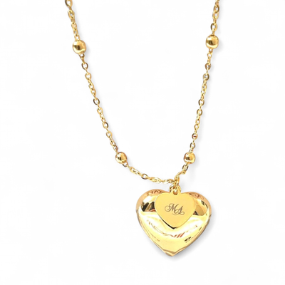 Collana Cuore dorato Gravidanza acciaio