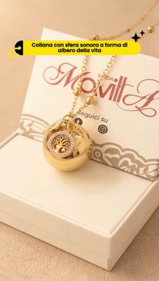 Collana sfera sonora dorata ciondolo albero della vita Gravidanza