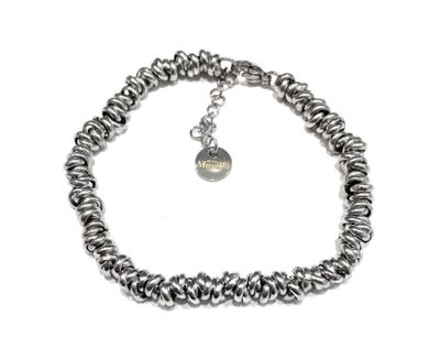 Bracciale intrecciato in acciaio misura regolabile