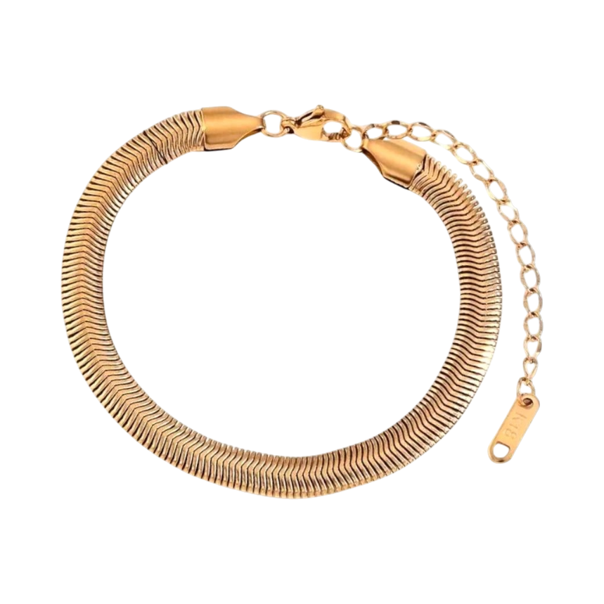Bracciale snake dorato acciaio Large misura regolabile