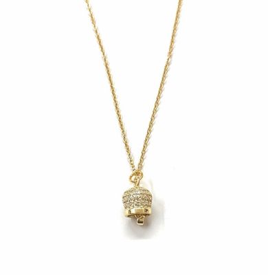 Collana dorata campanella zirconi acciaio regolabile