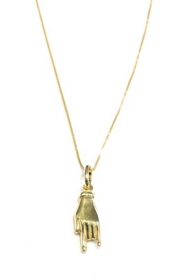 Collana corna dorata portafortuna acciaio