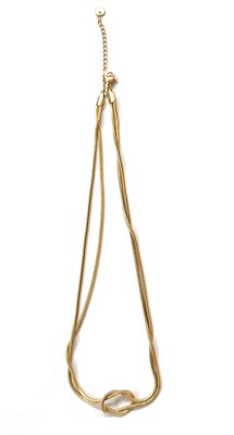 Collana nodo dorata acciaio
