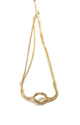 Collana nodo dorata acciaio