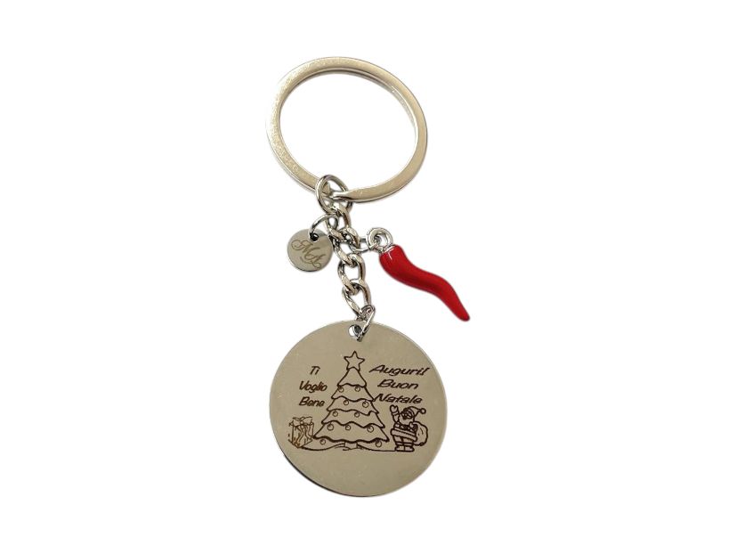 Portachiavi Natale babbo natale albero decorazioni corno portafortuna idea regalo