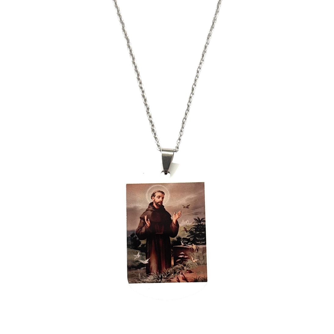 Collana acciaio San Francesco d'Assisi colori