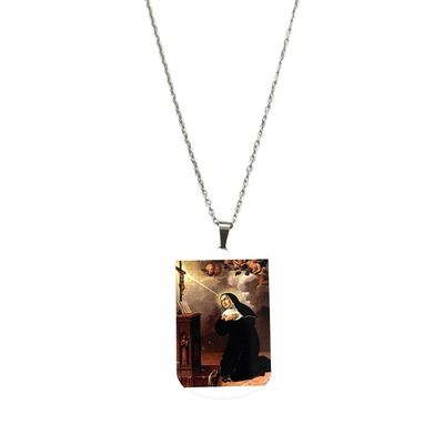Collana acciaio Sana Rita da Cascia colori