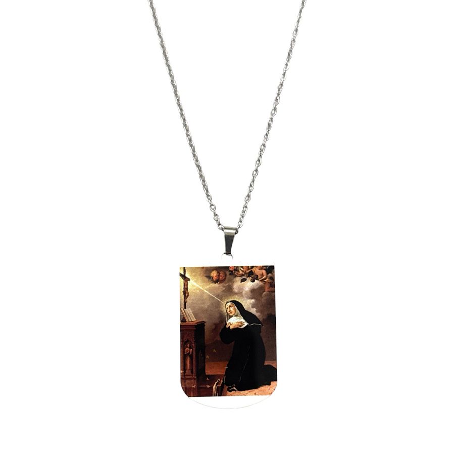 Collana acciaio Sana Rita da Cascia colori