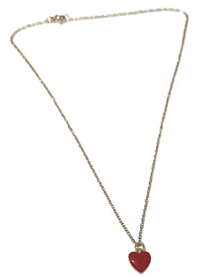 Collana dorata cuore rosso acciaio regolabile