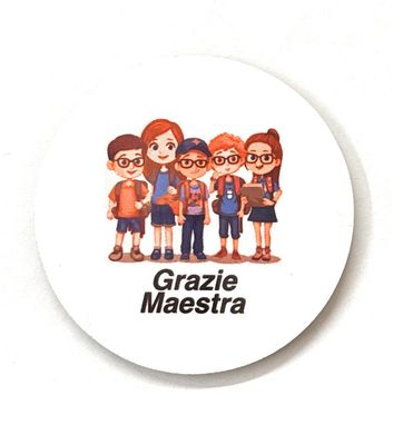 Magnete maestra con dedica colori