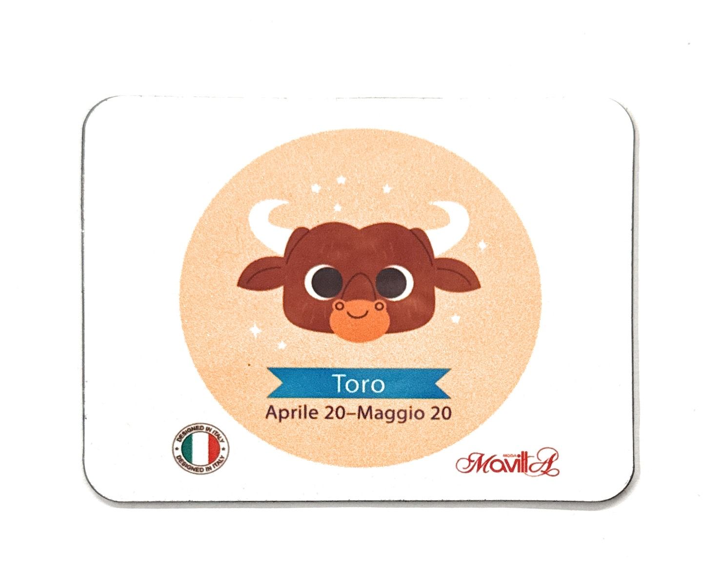 Magnete Toro segni zodiacali con dedica colori