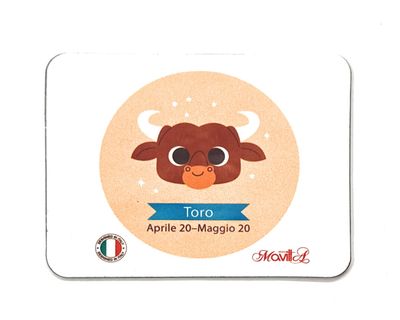 Magnete Toro segni zodiacali con dedica colori